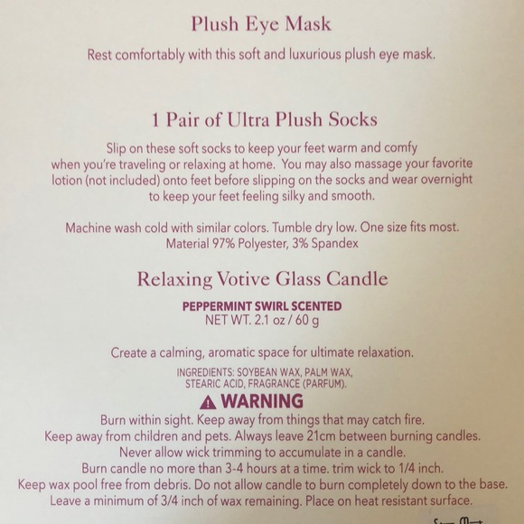 NWT Holiday Eye Mask/Socks/Candle Gift Set - Picture 3 of 3